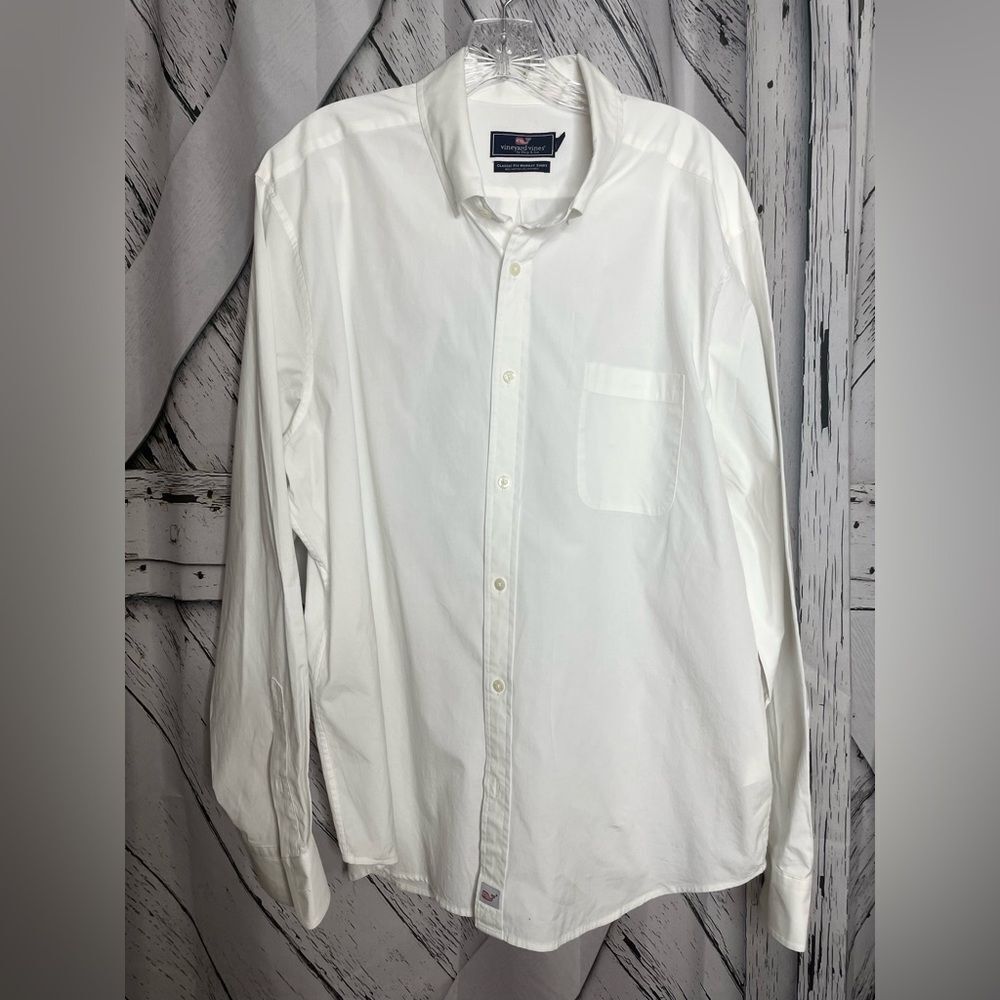 Vineyard Vines Men’s White Button Down Classic Fit Murray Shirt XL